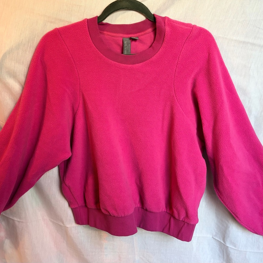 Sweaty Betty Fuchsia Crew Neck Fleece Sweater